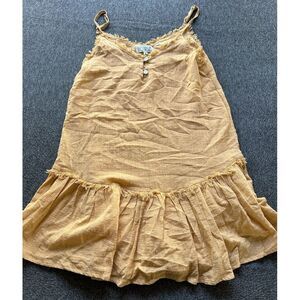 Rowie Dress Womens Small Orange Fringe Spaghetti Strap Lightweight Lined Summer